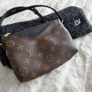 Authentic Louis Vuitton Monogram and Black Crossbody Pallas